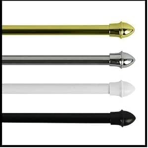 Cafe Rod Expanding Metal Curtain Extendable 50-220cm (Black, 55cm-85cm)