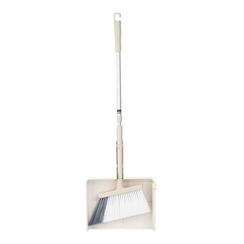 NLIAN - Juego de escoba y recogedor, cerdas de escoba autolimpiables, tablero de cartón ajustable de 47,5 a 69 cm, poste telescópico ajustable, ideal para uso en el hogar, cocina y oficina