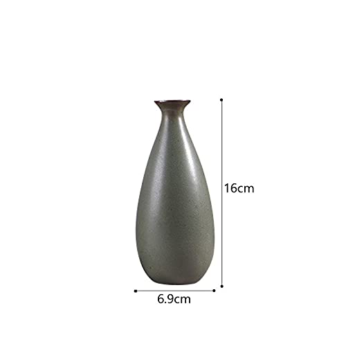Aculip Flower Vase Vases For Decor, Simple Ceramic Vase Decorative Black Style Plant Pot Home Decor Flower Dried Art Living Room Tabletop Decoration (Color : Green Vase A) #TOP1