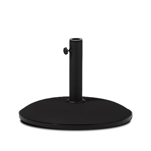Acomoda Textil – Base de Sombrilla Ajustable, Estable y Resistente para Terraza, Jardín y Patio. Pie de Sombrilla con Adaptador Manejable para Parasol. (Cemento Negro, 15 kg)