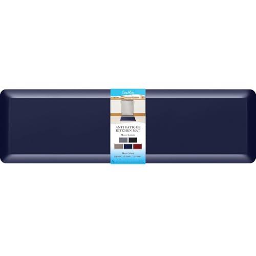 Image of 4 /5 Inch Thick Kitchen Mat Anti Fatigue Mat Kitchen Rugs Kitchen Decor Non-Slip, Stain & Water Resistant, Kitchen Mats Desk Mat for Kitchen, Office, Workshop, Blue, 17'' x 60''
