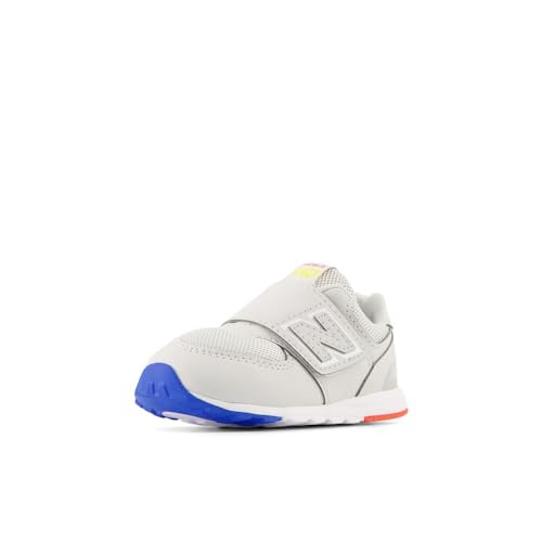 New Balance Baby 574 V1 Midsole Hook and Loop Sneaker, Grey Matter/Lemon Zest, 3 Wide US Unisex Infant