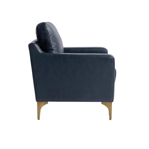Sillón con tapizado azul marino y estructura sólida miniatura 5