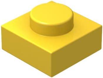 Classic Building - Placa de construcción a granel de 1 x 1, platos amarillos de 1 x 1, 200 piezas, compatible con piezas y piezas Lego 3024 (color