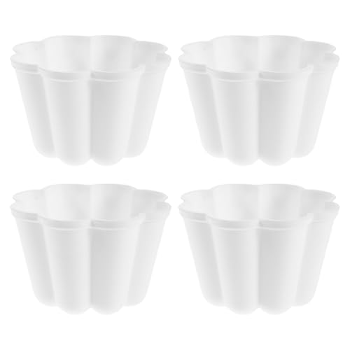 DOITOOL 4 Stück Geleeformen: 3D-Backformen, Dessertformen für Gebäck, Trüffel, Pudding, Käsekuchen, Schokoladenkuchen, Wackelpudding, Weiß, 8,00 x 8,00 x 5,00 cm