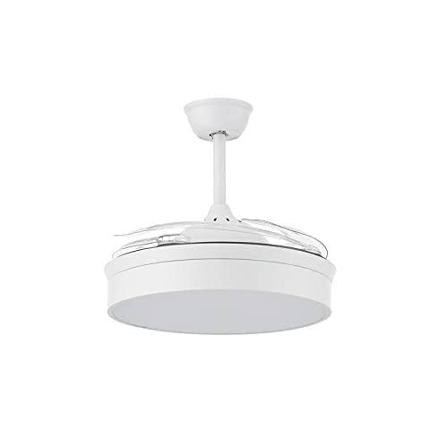 LEDME - Ventilador de Techo Led Mistra con luz y Mando a Distancia, Bajo consumo, motor DC, 6 velocidades, Silencioso ,4 Aspas desplegables