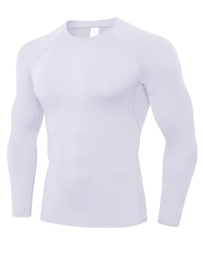 T-shirt de compression homme Yuerlian couche de base noir pour sport et entraînement athlétique