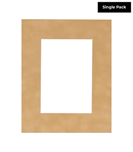 11x14 Mat for 8x10 Photo - Precut Beige Suede Picture Matboard for Frames Measuring 11 x 14 Inches - Bevel Cut Matte to Display Art 8 x 10 Inches - Acid Free ONE MAT with Backing Board & Clear Bag