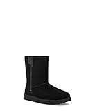 ugg bailey button mini 39 SugarSole EVA-Außensohle UGG Damen Klassischer kurzer Bailey-Reißverschluss Stiefel, Schwarz, 38 EU