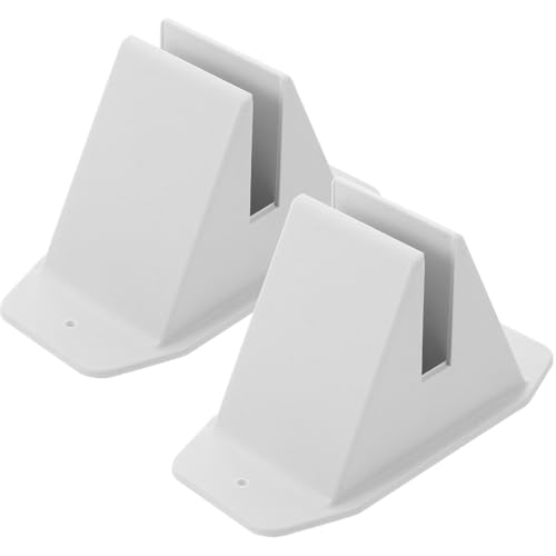 Homoyoyo 2 Stück Kunststoff Zaunfüße mit Kippsicherung Weiß für Gartenzaun Stütze Bodenbefestigung Zaunzubehör für Innen und Außenbereich