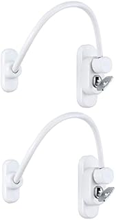 2PCS Window Door Cable Restrictor Security Lock Child Baby Kids Safe Wire Catch for Home Public and Commercial Applications with Screws Keys