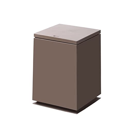 CJHFR472SG Cubo Basura Cocina Papelera Simple de gran capacidad, papelera cuadrada for el hogar, papelera for interior, oficina, dormitorio, papelera Papelera Baño(Bruin)