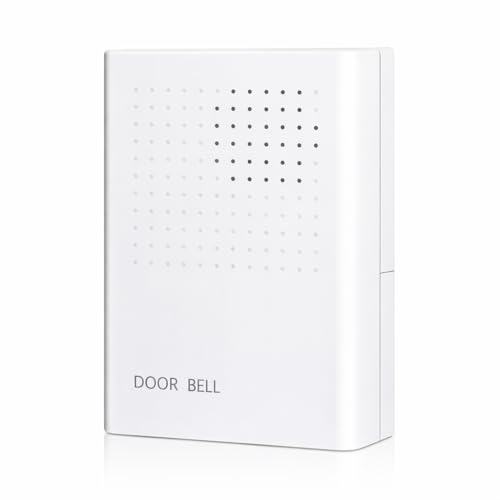 RASMACOR - Kabelgebundene 12V Türklingel Ding Dong Elektrische Klingel für Haustür Klarer Klang Einfache Installation Ohne Batterien Robustes ABS Türklingel für Haus Wohnung und Büro
