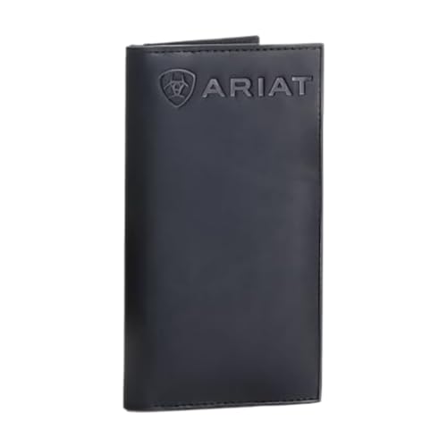 ARIAT Men's Black Leather Bifold Wallet with Embossed...