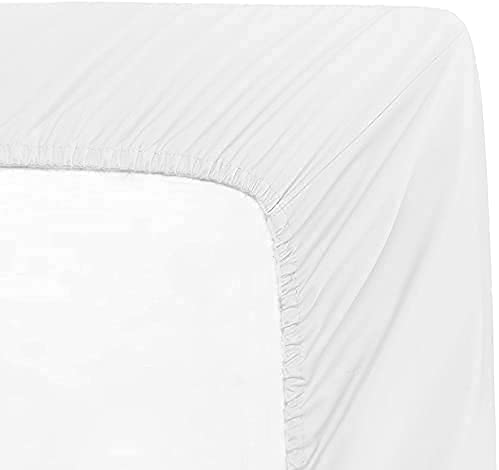 Comfy Nights King Fitted Sheet MicroFibre Plain Dyed Easy Care Soft Brushed Micorfiber Fitted Sheet (White, King) - Image 3