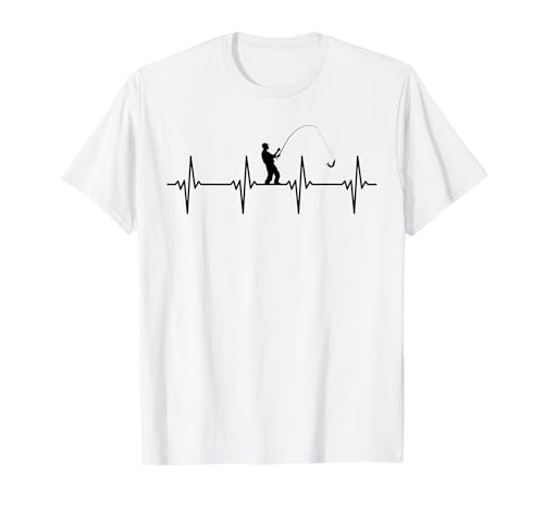 Regalo per pescatore Heartbeat Angler per pescatore Cool Fis Maglietta