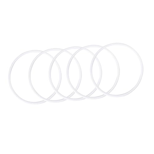 Cabilock 10pcs White Plastic Dreamcatcher for Crafts Smooth Wrapping Circle for Handmade Wicker Projects for Wall Hangings and