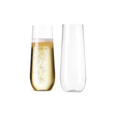 Flute, Champagne Glasses 9.5 Ounces Premium Quality, Recyclable, Unbreakable, Crystal Clear BPA Free Plastic 12 PACK Cover