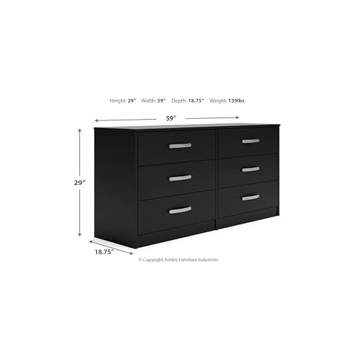 Signature Design by Ashley Finch 6-Drawer Black Dresser, Bedroom Chest - image 8