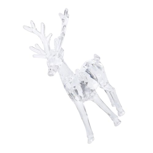 Alipis Adornos De Alce Transparente Figura De Alce Acrílica Decoración De Mesa para Navidad Colgante DIY Hogar Oficina Adorno Navideño