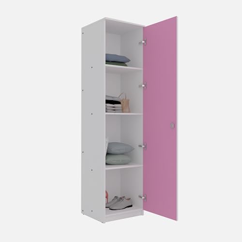 Image of COUCH CULTURE Adona Engineered Wood Wardrobe for Clothes with 1 Door | Storage Organizer | Storage Cabinet for Kitchen | Multipurpose Almirah for Bedroom, Living Room | 1 Year Warranty - Pink