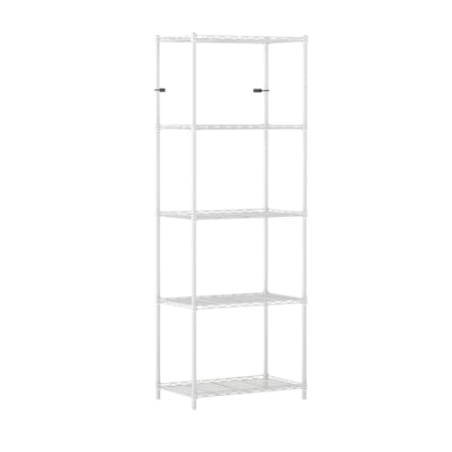 Image of UNE HOME 5-Shelves Heavy Duty Steel Storage Rack | Multipurpose Shelving Unit for Kitchen, Home & Utility (White)