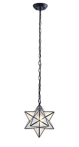Lampe suspendue moderne noire luminaire de plafond étoile