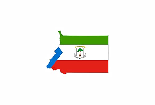 Akachafactory Autocollant Sticker Vinyl Voiture Moto adhesif Carte Drapeau guinée equatoriale guinéen