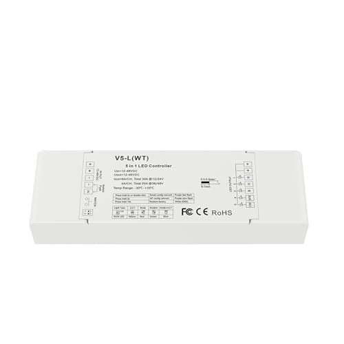 Contrôleur LED RGBWW commande vocale 12V 24V dimmer RGBCCT puissant