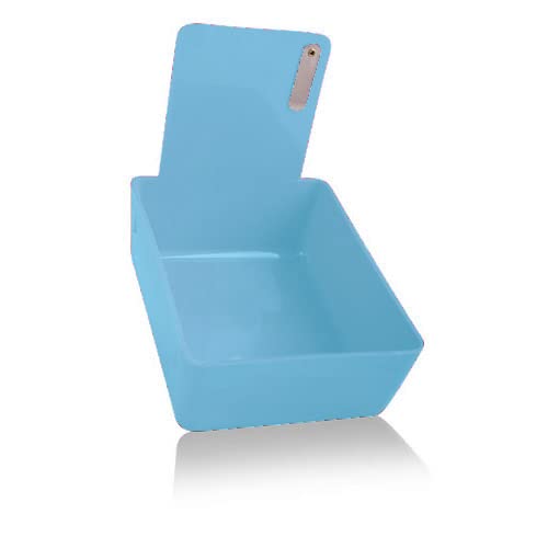 Plasdent 207MLP-2N Plastic Lab Pan with Metal Clip 7-1/16 X 5-5/8 X 2 3/8 Neon Blue