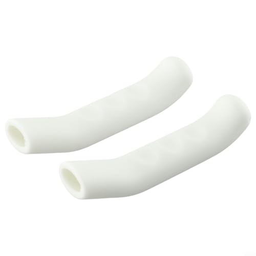 Antiskid Brake Lever Covers for Mountain and Road for Bike Nonslip TPR Handle Grips, Shock Absorbing, Ergonomic Design (Pair, Black)(White)