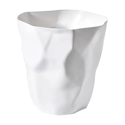 Ailler Poubelle de Bureau/Corbeille a Papier/Poubelle de Chambre, Poubelle Corbeille à Papiers en Plastique Bureau Chambre Irrégulière Écologique, pour Le Bureau, la Chambre (Blanche)