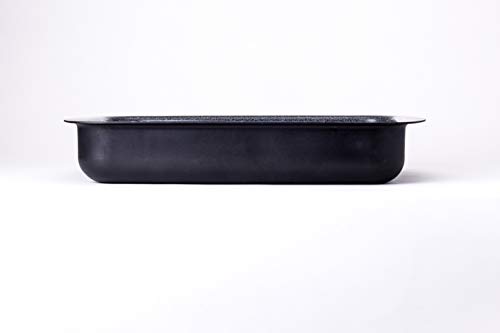 Ceramic Coated Roasting Pan / Lasagna Pan - With Natural Nonstick Coating, Safe For StoveTop and Oven Use / 14 x 10.5 x 2.7 inch