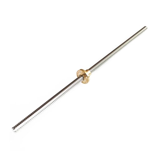 Metal Ball Screw nut 1pcs T8 Lead Screw Trapezoidal Rod Lead 2mm Length 100mm-1000mm with Copper Nuts(500mm)