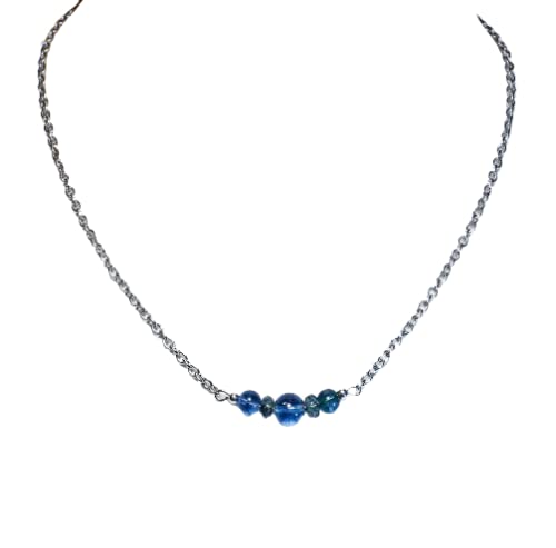 Cynthia Lynn"BLUE JEAN TOURMALINE" Dark Blue Tourmaline Silver Necklace