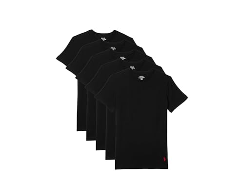 Polo Ralph Lauren 5 Pack Slim Fit Crews Polo Black/Rl2000 Red Pony Player XL