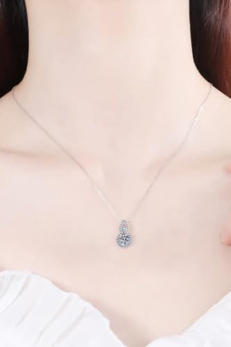 Image of 1.2 ct GRA Certified Moissanite Pendants for Women and Girls, 925 Sterling Silver with Free Chain D VVS1