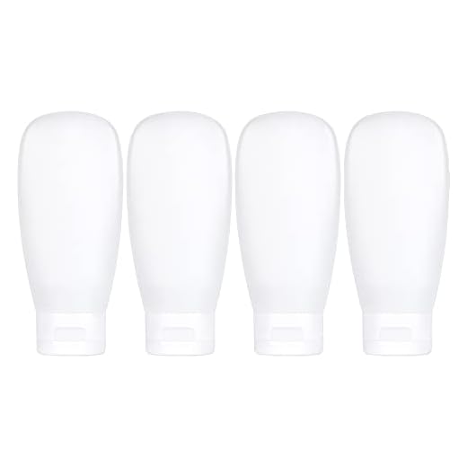 Conjunto de frascos de viagem aprovados pela TSA para artigos de higiene pessoal, kit com 4 unidades, portátil, à prova de vazamento, recarregável, para avião, xampu essencial, condicionador de cabelo, loção corporal, gel de banho