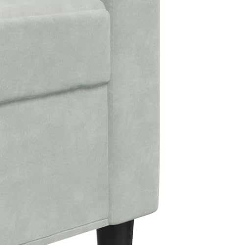 Willood 3-Sitzer-Sofa Polstersofa für Wohnzimmer, Couch Loungesofa Metallgestell, Dreisitzer Samtsofa Sitzmöbel, Modern Hellgrau 210 cm Samt