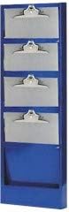 Steel Wall Mounted Clipboard Holder,/ Organizer Rack Falcon Model 204, 4 Pocket-Ivory