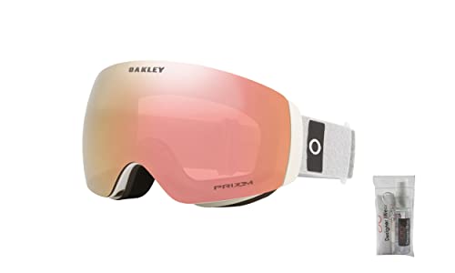 Oakley Flight Deck M Oo7064 White Haze/Przm Rose Gold Ski Goggles For Men For Women + Bundle With Designer Iwear Eyewear Kit #TOP1