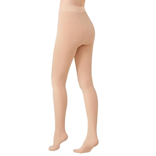 Image of YAGAXI Fleece Lined Opaque Tights for Women - 2 Pairs 200D Warm Winter Pantyhose with Control Top