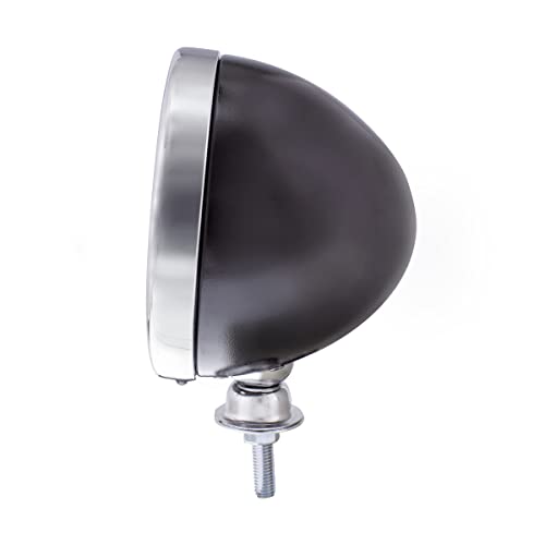 United Pacific 7" Black Dietz Style Headlight With Chrome Rim Housings & 34222 Pigtail (Pair) #TOP1