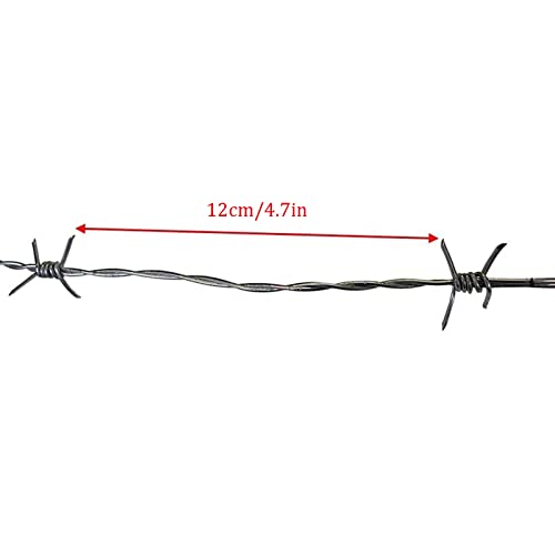 Alambre de púas galvanizado de acero resistente de 2.3mm con púas de 15mm y 4 puntas, ideal para cercas de jardín y suministros para pasturas (Tamaño: 100m, Color: Plata) miniatura 2