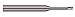 Micro 100 BEFM-025-2500 Ball End Mill, 2.5 mm Cutter Dia, 3 mm LOC, 25 mm Reach, 2.4 mm Neck Dia, 2 Fl, 3 mm Shank Dia, 49.5 mm OAL, Uncoated