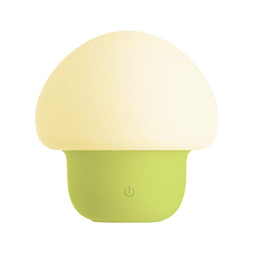 emoi Multicolor Rechargeable LED Baby Night Light, Silicone Cute Mushroom Night Lamp, Romantic Dim Mood Light with Tap Control (H0022G)