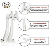 Auto Safety Monitor Rotary Bracket, Alloy Waterproof Universal Indoor Outdoor Wall Ceiling Mount CCTV Security Camera Type housing Mounting Bracket Surveillance Tripod Gimbal Part of Two (White)