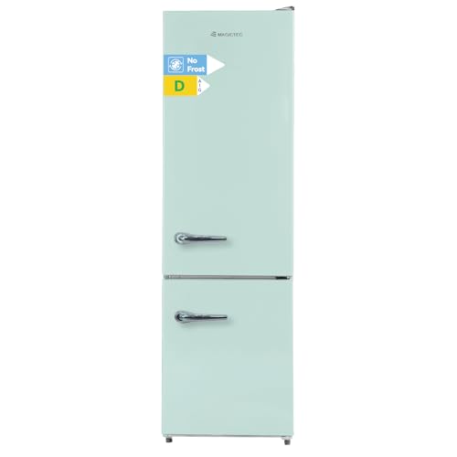 magictec Frigo vintage,Retro réfrigérateur congelateur | H. 179cm | 236L (168L/68L) | Total No Frost | Combiné refrigerateur congélateur | Contrôle...