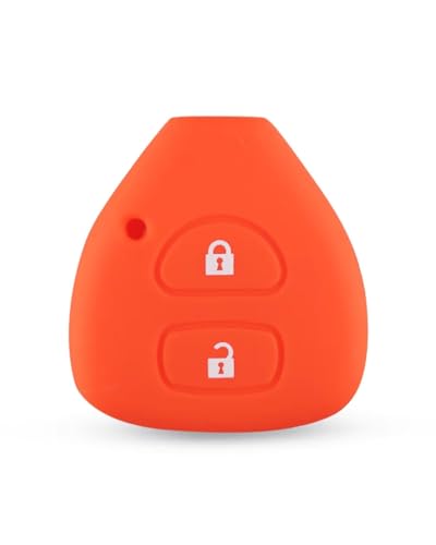 Funda para llave Toyota de silicona naranja con 2 botones para Hilux y Corolla