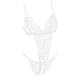 LEBENSFROH Sexy Dessous Damen Unterwäsche für Sex Strapsen Set Spitze Reizwäche Transparent Babydoll Negligee Erotische Bodysuit (Weiß, S)
